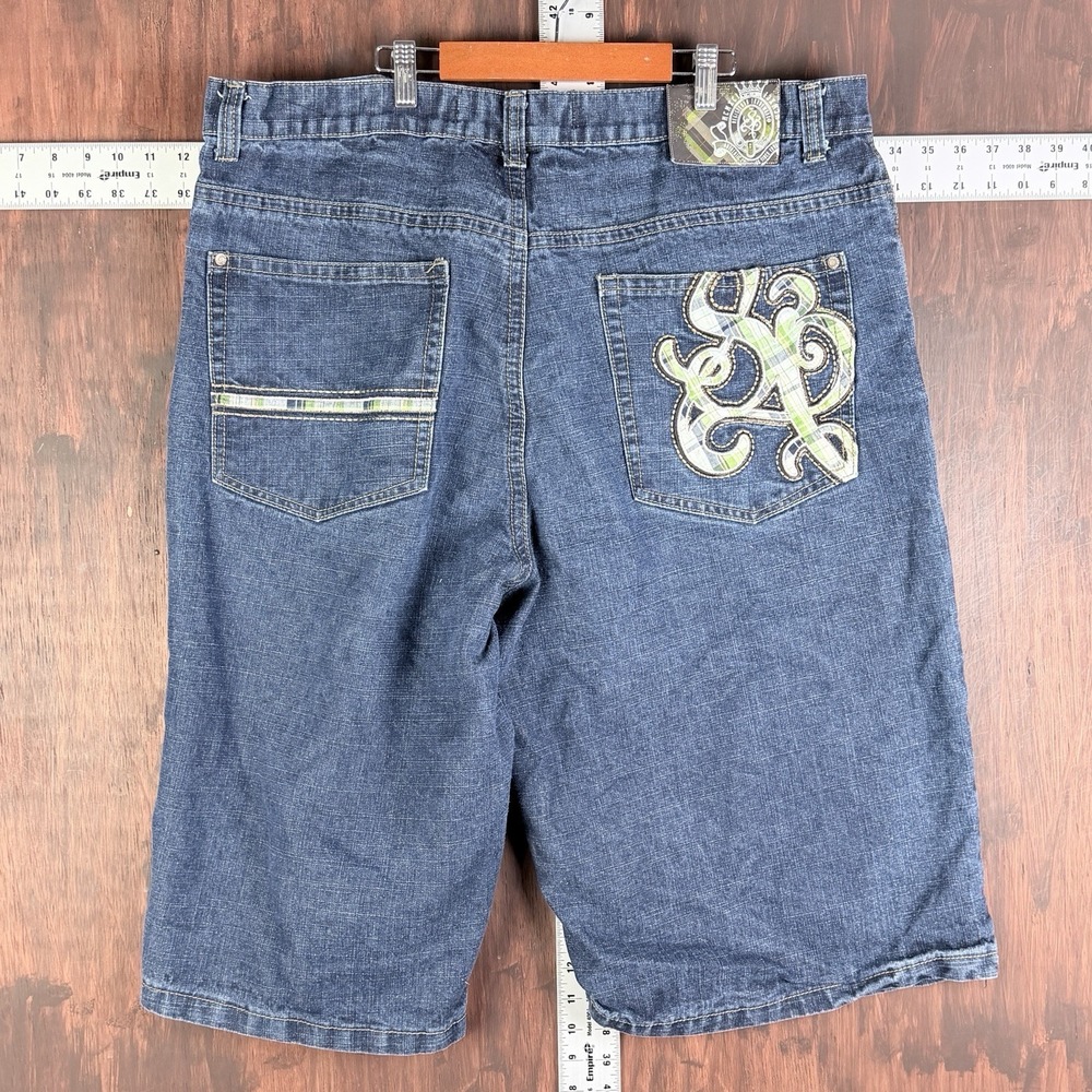 Southpole Shorts Denim Jean Baggy Graffiti‎ Hip Hop Y2K Vintage 90s Blue Mens 42